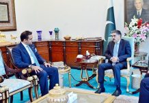 صادق سنجراني به بيجنګ كښې د چين د سفارت كارۍ په اصولو نړيوال سمپوزيم كښې ګډون كوي
