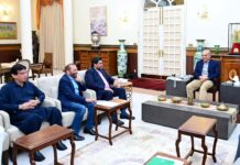 وزیرِاعظم شہبازشریف نال گورنر سندھ کامران خان ٹیسوری تے متحدہ قومی موومنٹ دے وفد دی ملاقات